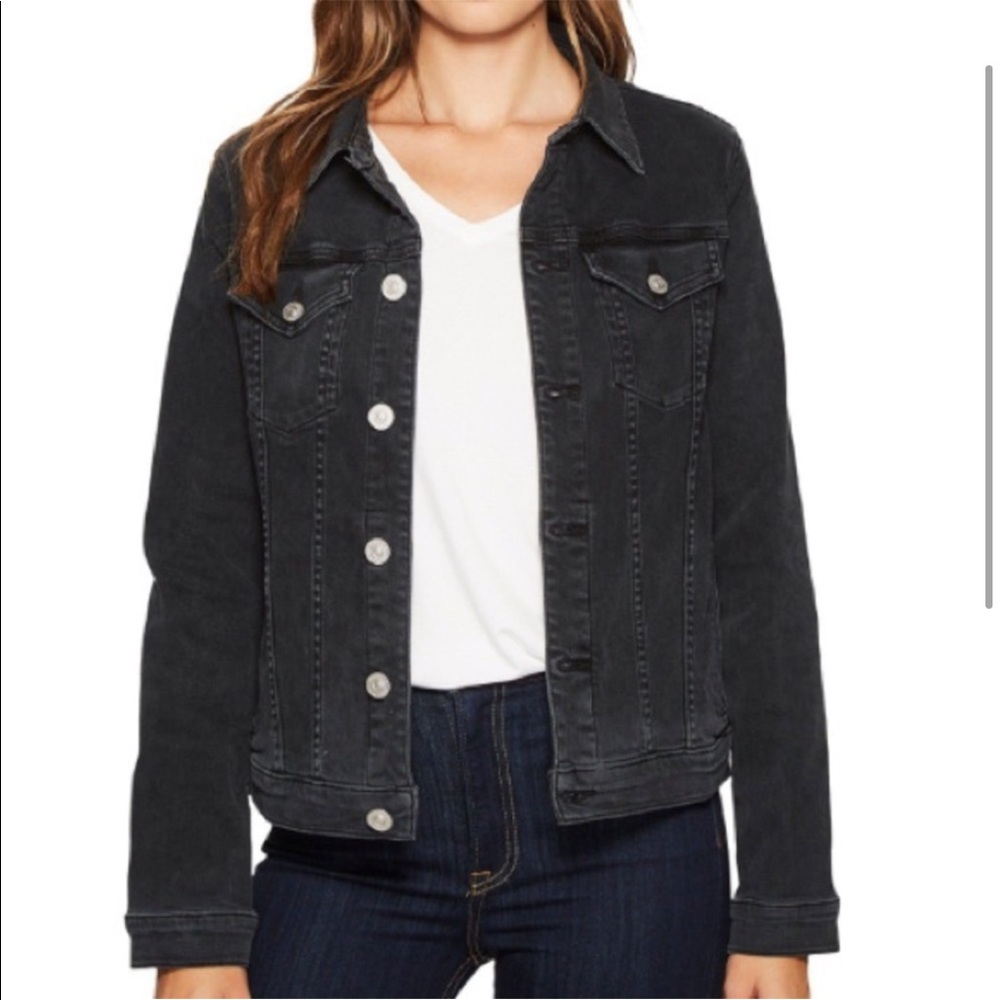 Hudson Jeans Moto Oversized Jacket Grey Black Denim Size Small - Picture 2 of 16